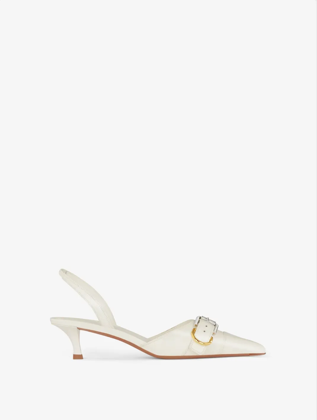 Voyou Slingbacks In Grained Leather Ivory