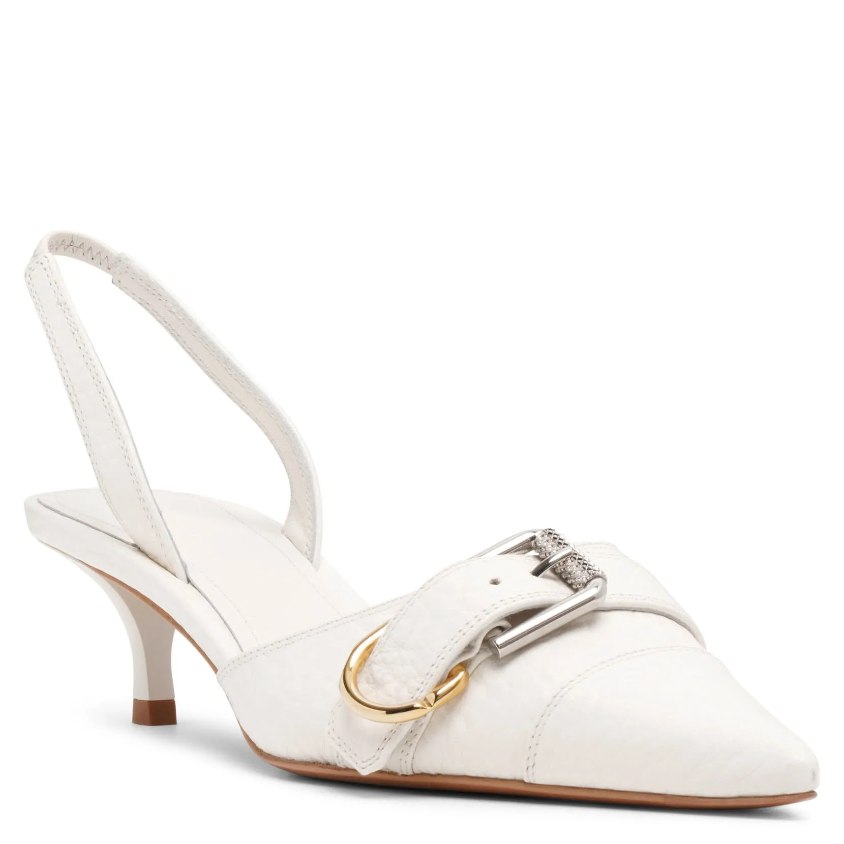 Voyou white slingbacks